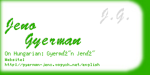 jeno gyerman business card